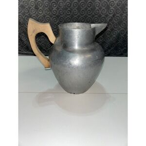Vintage Super Maid Cookware Aluminum Pitcher with Wooden Handle Water Jug‎